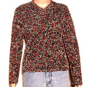 Valerie Stevens Muli Color Glittering Blouse Size Small